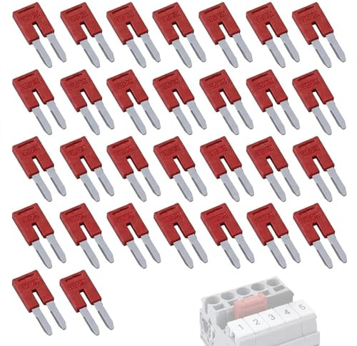 30 Stück Steckbrücken kompatibel mit Phoenix Contact FBS 2-5, Kunststoff Steckverbindungen für DIN PT2.5 Reihenklemmen Phoenix Contact, 2 Kontakte, Geeignet für Kabeln von 2,5 mm² bis 5 mm²