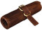 STILORD 'Felix' Trousse en Cuir Etui Scolaire Stylo Sac Pochette Ronde Rouleau Vintage Plumier Organisateur Travail Université, Couleur:Cognac - Marron foncé