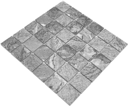 Mosaik Fliese Keramik Steinoptik Struktur grau für BODEN WAND BAD WC DUSCHE KÜCHE FLIESENSPIEGEL THEKENVERKLEIDUNG BADEWANNENVERKLEIDUNG Mosaikmatte Mosaikplatte