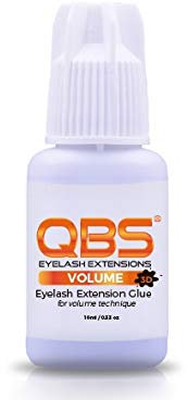 QBS Extension Ciglia Colla - Forte Adesivo Per Volume Extension ciglia - Nero/Rosso, 3ml