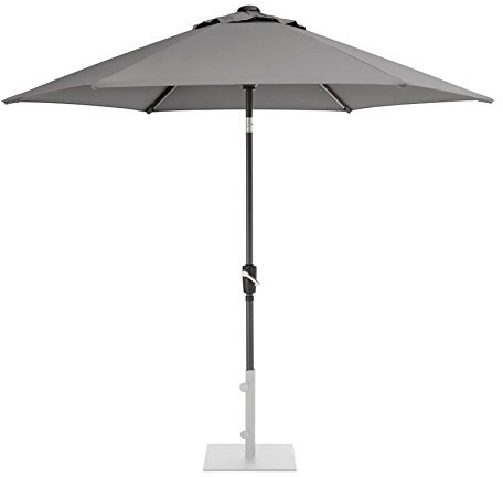 KETTLER 2.5m Wind Up Parasol with tilt Grey frame and Slate Canopy