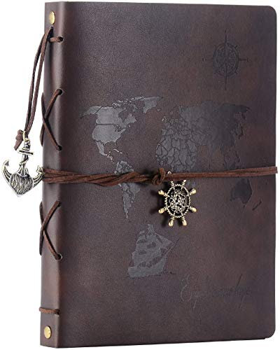 ZEEYUAN Fotoalbum zum Selbstgestalten 60 Seiten Weltkarte Vintages Fotobuch Leder Gästebuch mit Fotoecken als Geschenk zum Valentinstag Geburtstag und Hochzeit für Paare Freunde