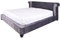 Königliches Bett XXL Ehebett Chesterfield Doppelbett Chateau Samtbett Holz Grau 180x200cm fha027 Palazzo Exklusiv