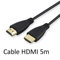 Cable HDMI Male 5m pour TV JVC Console Gold 3D Full HD 4K Television Ecran 1080p Rallonge (Noir)