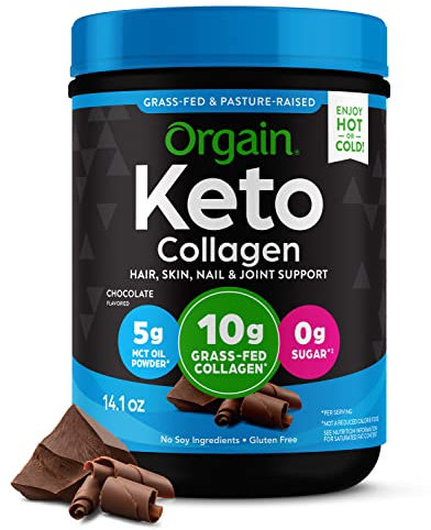ORGAIN Keto Collagen Protein Powder Chocolate 400G, 768 g