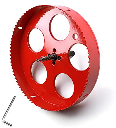 Utoolmart 205 mm Bi-Metall Lochsäge, M42 Hochgeschwindigkeitsstahl, Lochsägeblatt, 25 mm Schnitttiefenöffner, Fräser mit Sechskantgriff für Holz, Blech, Kunststoff, Faserplatten