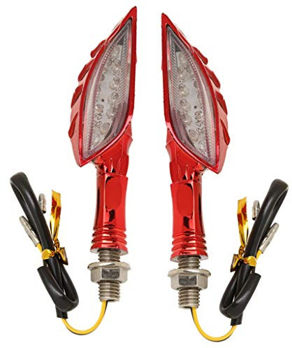 Tenlacum 1 Paar Motorrad Motorrad Motorrad LED Blinker Blinker Totenkopf Rot 12V