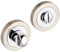 Designer Levers - Bathroom Toilet WC Door -Thumbturn Twist & Release Lock - Dual Finish Polished and Brushed Nickel - Screw On Rose - Set