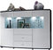 GATEONA 081 Highboard - Modern - Front: MDF Hochglanz - Farbe: Weiss/Grau - Wohnzimmerschrank - B/H/T: 160 x 117 x 41,6