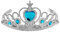 shoperama Tiara Diadem mit Edelsteinen Silber/Türkis Königin Prinzessin Frozen ELSA Krone Märchen