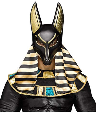 Horror-Shop Schwarz-goldene Anubis Gesichtsmaske