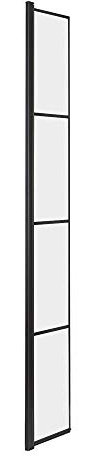 Milano Barq Black Grid Hinged Shower Enclosure Return Screen - 300mm