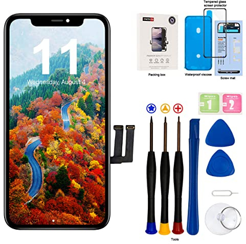 EFAITHFIX Ersatz-LCD-Bildschirm für iPhone 11, 6,1 Zoll Rahmen, Montage LCD-Display und 3D-Touchscreen-Digitizer mit Reparaturwerkzeug-Set für A2111, A2223, A2221, mit wasserdichtem Klebstoff,