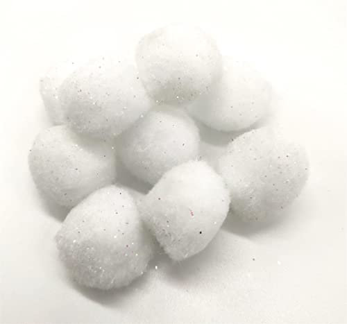 DARO DEKO Schneebällchen Weiß Ø4cm 9 Stück - mit Gitzer - Streudeko Schneeball