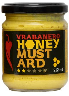 I LOVE SPICY Vrabanero Honey Mustard Mostaza Picante 212 ml Salsa Mostaza con Miel y Chili Complemento de Platos Hot Dog Barbacoa Mostaza Suave-Picante sin Gluten 2/5