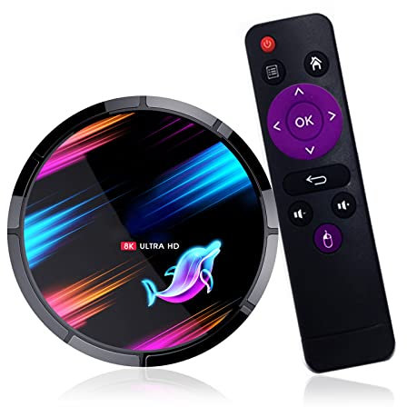 Lihuzmd Smart TV Box, Android 9.0 TV Box S905X3 Cortex-A55 Quad Core 64 bit 4GB 2.4G Y 5G WiFi H.265 VP9 Decodificación Miracast HD Media Player Set Top Box,4GB+128GB