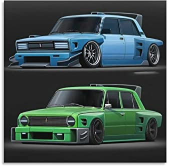 Auto-Poster Lada 1600r Leinwand-Kunstposter und Wandkunst, Bilderdruck, modernes Familienschlafzimmerdekor, Poster, 40 x 40 cm
