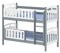 WNM Group Kinderbett mit Rausfallschutz Suzie - aus Massivholz - Hochbett für Mädchen und Jungen - Absturzsicherung Hochbett - Kinderhochbetten 180x90 cm - Grau