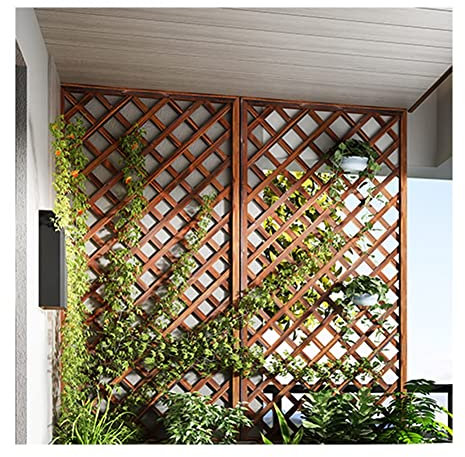 Dekorative Zäune, Holzzaun Trennwand Sichtschutz Im Freien Freistehender Außenteiler Dekorativer Sichtschutzzaun Zaunelemente Für Balkonterrasse (Farbe : Braun, Größe : 30x90cm)