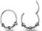 ERKUOO 1 Paar Ohrgewichte Kleiderbügel Anti-Allergie Reifen Einfache Totenkopf Ohrstöpsel Körperschmuck Piercing baumeln Gauges Tunnles Ohrringe 2mm
