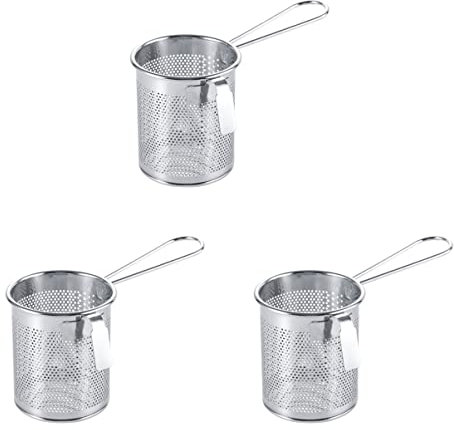 BESTonZON Spülkorb L Siebe M Heiß Cm Lebensmittel Edelstahl Sieb Nudel Rund mit Gadget Nudeln Knödel Griff Geschlitzt Restaurant Kochen Ramen Hot- Gemüse Griff: