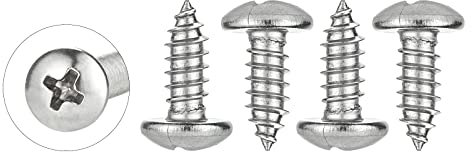 WELLOCKS Selbstschneidende Schrauben | M6 x 16mm | 50 PCS Edelstahl Schrauben Kit | Rundkopf Pan Blechschrauben Holzschrauben Set | für Hausgemachte Reparatur Holzarbeiten Indoor Outdoor (D035616)