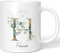 JUNIWORDS Tasse, Hansa, Name Anfangsbuchstabe Initial Alphabet Floral Buchstabe H Monogramm Motiv, Weiß (5451141)