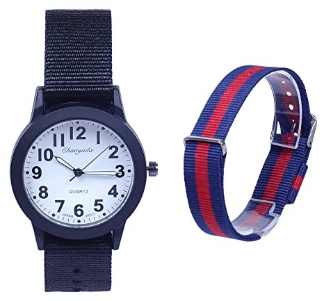 MUXIJIA Kinder Uhren für Jungen und Mädchen ab 6 Jahren, Analog Quarz Armbanduhr Nylon Uhrenarmband Kinderuhr