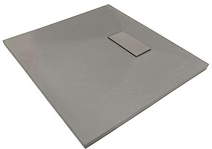 Sanotechnik SMC Brausetasse 90 x 90 cm Steinoptik - Duschwanne Duschtasse Brausewanne Brausetasse Grau Duschbecken Dusche Wanne Bad Badezimmer