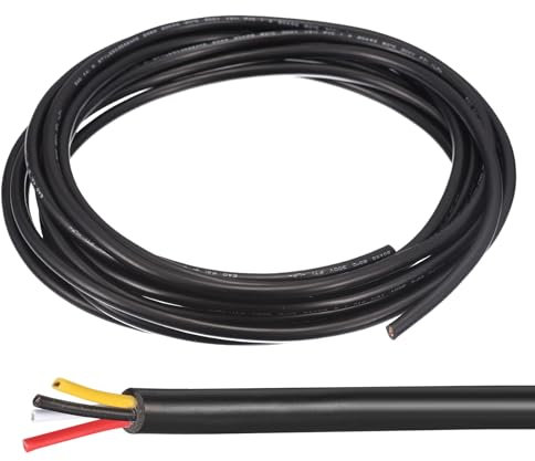 QUARKZMAN 20Awg Électrique Fil 4 Conducteurs Ul2464 Étain Cuivre 16.4Ft Basse Tension Pvc Boîtier Souple Extension Alimentation Cordon Noir pour Led Bandes Lampes Éclairage