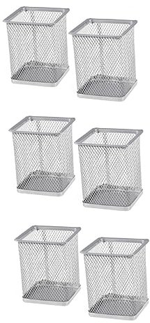 Ciieeo 3 Sets Stifthalter Aus Metallgeflecht Stiftehalter Netztopf Stabiler Schreibtisch-organizer Fürs Büro Silber 2 Stück * 3