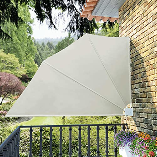 ZQQLVOO Sichtschutz Balkon Seitenwand Balkon Sichtschutz Faltbarer Balkonfächer Creme 160×240 cm Geeignet für Terrasse Garten im Freien