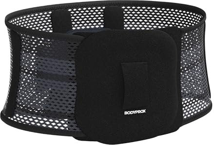 Bodyprox Einstellbare Rückenstütze - Verbesserter Lendenschutz, atmungsaktive Kompression, für Sport und Alltag, Unisex (L)