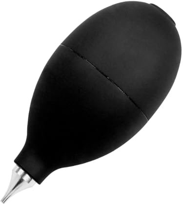 Squeeze Ball Pump Duster, GLADFRESIT Silicone Air Blower for Hearing Aids Dust Cleaner for Watch Camera Lens Cleaning Tool (Black)