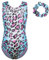 ZNYUNE Mädchen Balletttrikot Bunte Flocken von Schnee Element Kinder Gymnastik Sportbekleidung Gymnastikanzug 3-12 Jahre, BlueLeopard, 7-8 Jahre