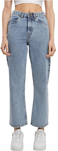 Urban Classics Damen Ladies Cropped Straight Leg Denim Pants