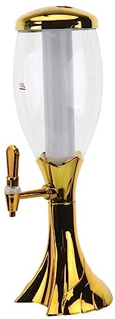 MAGICLULU 1 5 L Gold Bier Turm Spender Bier Party Getränke Dispenser für Hochzeit für Brandy Whisky Port Wodka