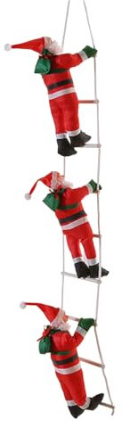 Christmas Holiday Decoration Ladder Rope Climbing Santa Christmas Tree Ornament Creative Tree Hanging Long Lasting Christmas Party Decoration Wall