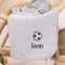 Personalisierte Babydecke (70x100m) mit Namen und Motiv Bestickt aus 100% Baumwolle, Kuscheldecke Baby für Mädchen und Jungen (Grau)