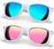 Joopin Square Polarised Sunglasses for Men Women UV Protection Unisex Mirror Retro Sunglasses Man for Driving Hiking Fishing Sports (White Blue+White Pink)