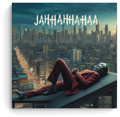 XFPOBH Joker Klassisches Filmposter auf Leinwand, Gemälde, Wandkunst, Bild, Heimdekoration, Druck für Schlafzimmer, Wohnzimmer, 30 x 30 cm, ungerahmter Stil