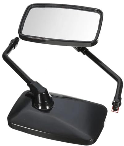 DIQXLGS Seitenspiegel 1 Paar Universelle 10 Mm Rechteck Motorradrückspiegel Chrom Rückspiegel Für Motorrad Roller E-Bike(SCHWARZ)
