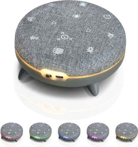 Beatfoxx ZB-7 Zen Box Soundmachine Enceinte Bluetooth avec Lumière – Machine à Bruit Blanc pour Aider les Bébés à S’endormir - Sons Apaisants de la Nature - Bruit de Mer, Chant d’Oiseaux, Orage, etc.