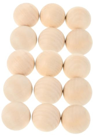 BESPORTBLE 15 palline da hockey in legno, per hockey su ghiaccio, in legno, per esterni, in legno, beige