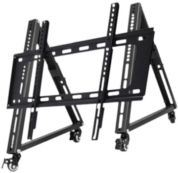 KESOTO 2Pcs Low Height Mobile TV Stand Monitor Floor Stand Cart Space Saving Stable Triangle Rolling TV Stand with Wheel for LED LCD, 32 inch to 65 inch