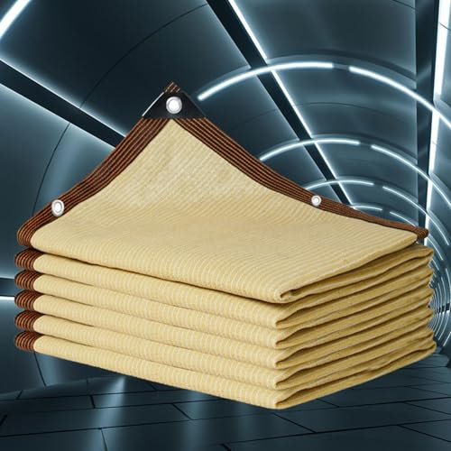 KSQP Voile d'ombrage 3x3m Bache pour Pergola Toile Ombrage Extérieur 3x3 Carré pour La Couverture Végétale/Serre/Jardin/Pergola,beige-5x8m