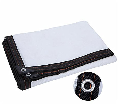 Red de sombra blanca con bloqueo UV, 10 m x 20 m, 75 % de protección UV para patio, porche, invernadero y piscina, ojales duraderos incluidos