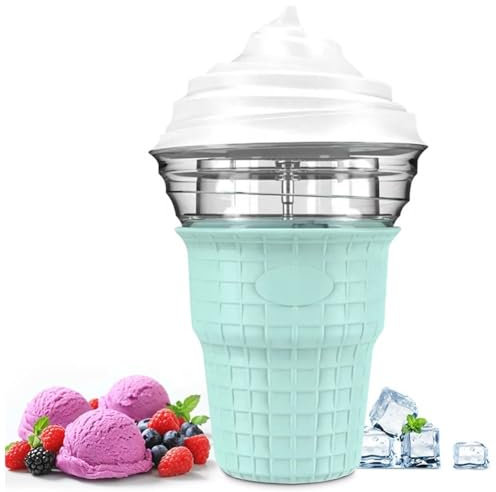 OZPPM Mini machine à crème glacée douce, 450 ml, machine à crème glacée et yaourt automatique saine et simple, vert