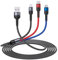 Pluggify Câble Multi USB, 3 en 1 Câble Universel 3M Multi USB Câble de Chargement en Nylon Tressé avec ip Micro USB Type C Connecteurs Multi Chargeur Cable pour Téléphone Tablettes