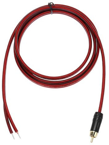 sourcing map RCA to Bare Wire Open End Audio Cable, 4.9ft (1.5 Meter) 14AWG Gold Plated Audio Cable, RCA Extension Wire for Guitar, Speakers